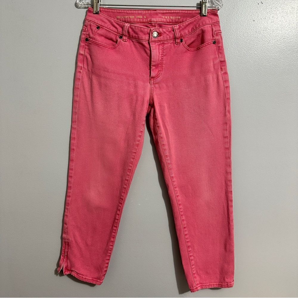 Talbots signature crop pink pants/zippers on legs size 6